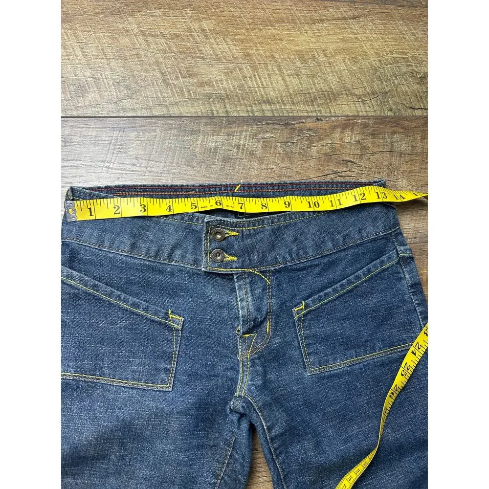 Y2K Von Dutch Low Rise Flare Jeans Indie Sleaze Denim 2000s Vintage - Picture 2 of 9